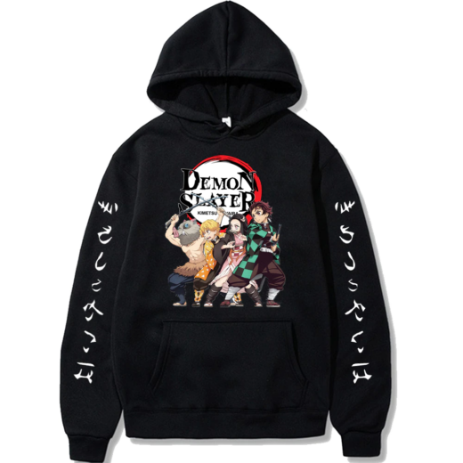 Худі чорний PrintBro Demon Slayer Kimetsu