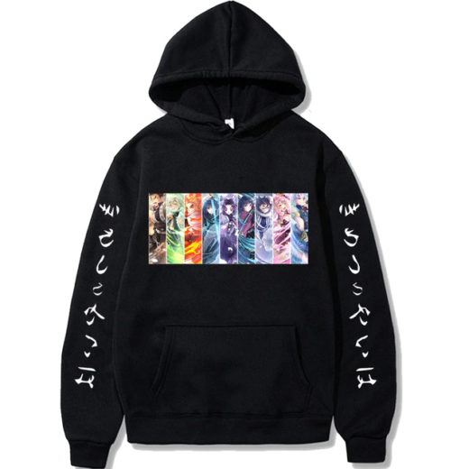 Худі чорний PrintBro Demon Slayer hip-hop