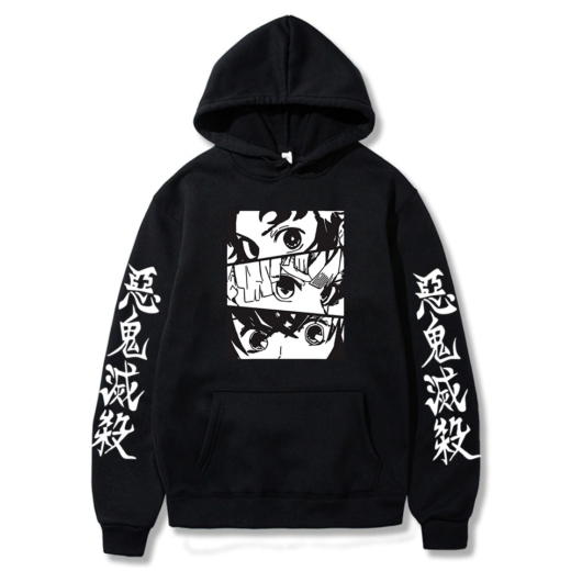 Худі чорний PrintBro Demon Slayer Harajuku