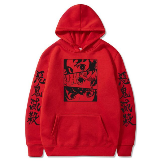 Худі червоний PrintBro Demon Slayer Harajuku