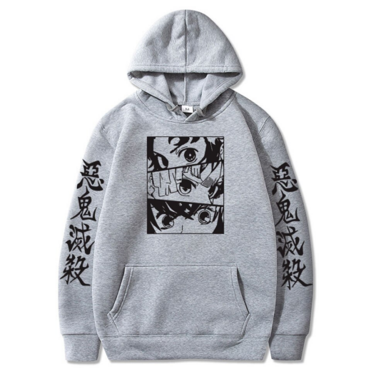 Худі сірий PrintBro Demon Slayer Harajuku