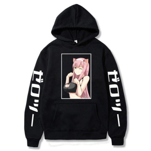 Худі чорний PrintBro Аніме Zero Two
