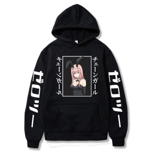 Худі чорний PrintBro Аніме Darling In The Franxx