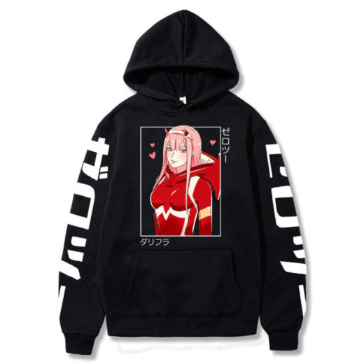 Худі чорний PrintBro Аніме red print Kawaii