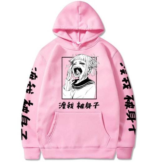 Худі рожевий PrintBro Аніме black white print zero two
