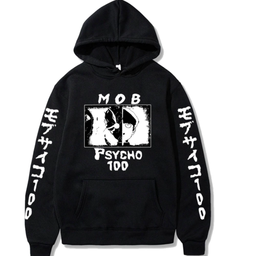 Худі чорний PrintBro Аніме Mob Psycho
