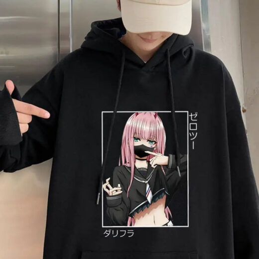 Толстовка чорна PrintBro аніме «Kawaii girl»