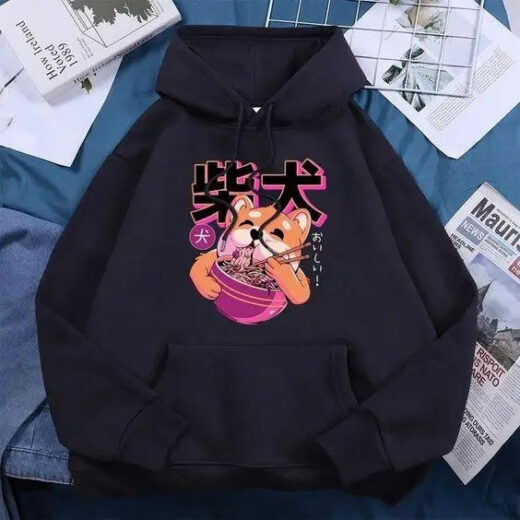 Толстовка чорна PrintBro аніме «Shiba»