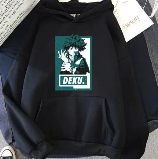 Толстовка чорна PrintBro аніме Deku Boku
