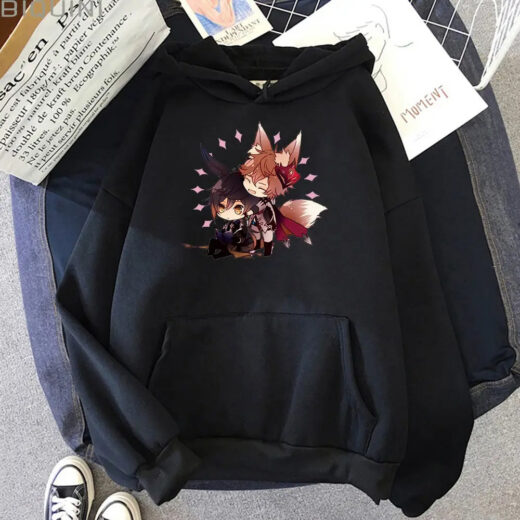 Толстовка чорна PrintBro аніме Haikyuu