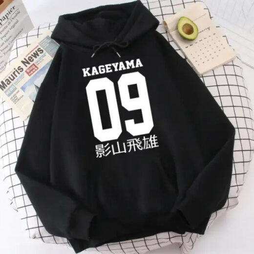 Толстовка чорна PrintBro аніме "Kageyama"