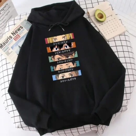 Толстовка чорна PrintBro аніме Haikyuu харадзьяку