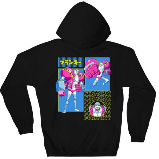 Худі чорний PrintBro аніме One Piece - Franky Panels Hoodie
