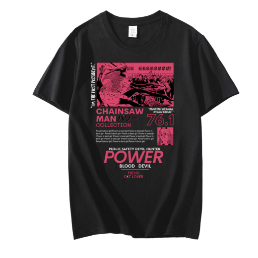 Футболка чорна PrintBro Аніме Power