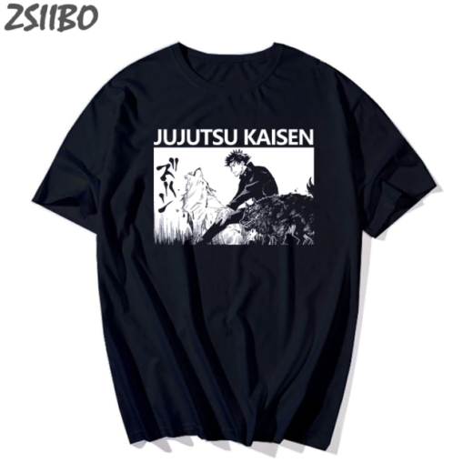 Футболка чорна PrintBro Аніме black white jujutsu Kaisen