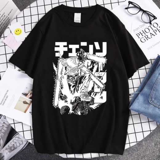 Футболка чорна PrintBro Аніме zero black white style