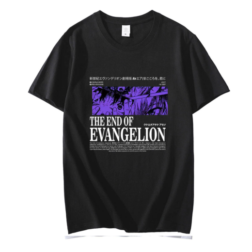 Футболка чорна PrintBro Аніме the end of evangelion