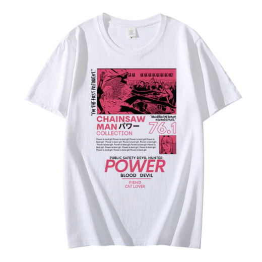 Футболка біла PrintBro Аніме Power hip-hop style