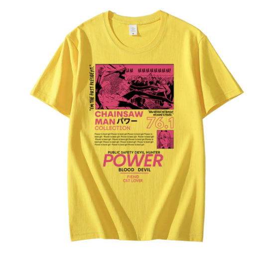 Футболка жовта PrintBro Аніме Power