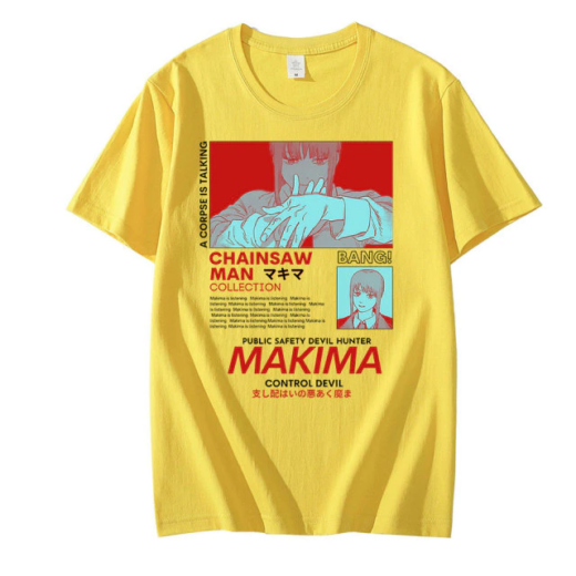 Футболка жовта PrintBro Аніме МАКІМА