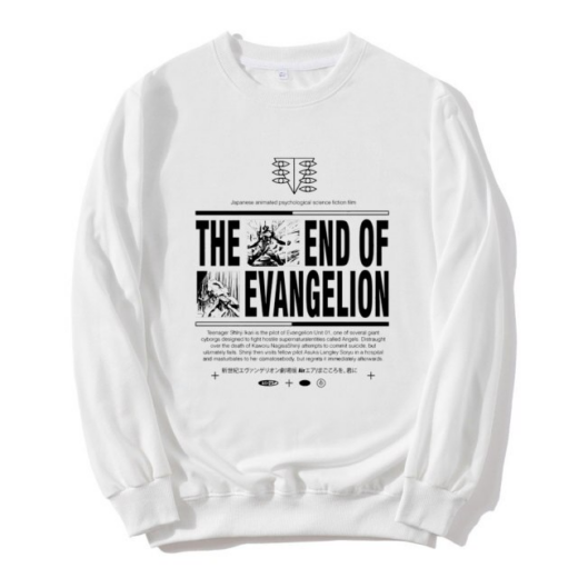 Світшот білий PrintBro Аніме the end of evangelion