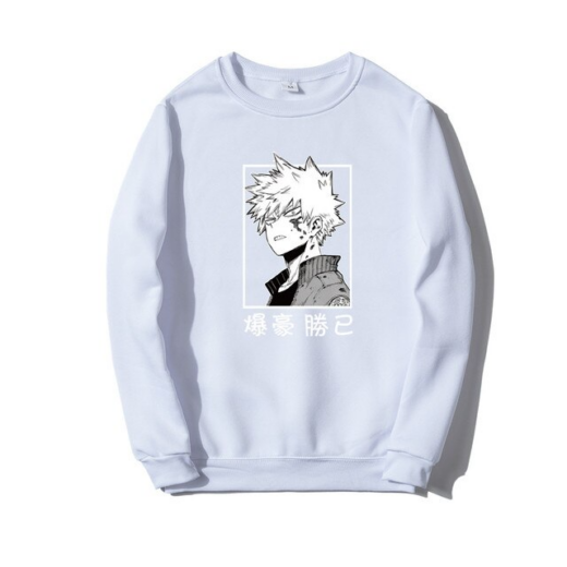 Світшот білий PrintBro Аніме Bakugou Katsuki