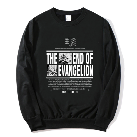 Світшот чорний PrintBro Аніме the end of evangelion