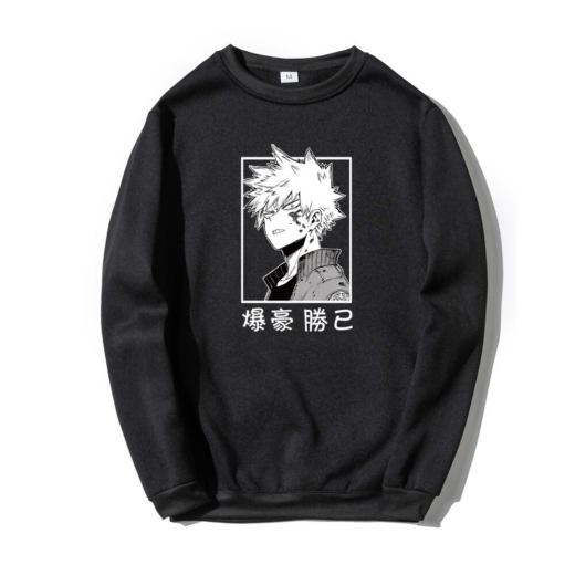Світшот чорний PrintBro Аніме Bakugou Katsuki