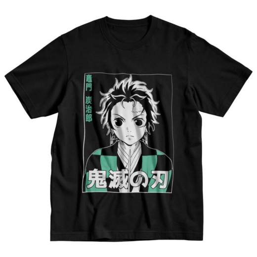 Футболка чорна PrintBro Аніме Kimetsu No Yaiba
