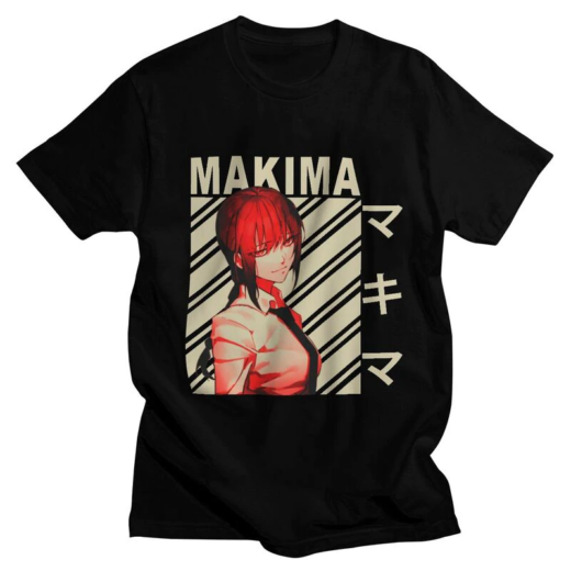 Футболка чорна PrintBro Аніме MAKIMA
