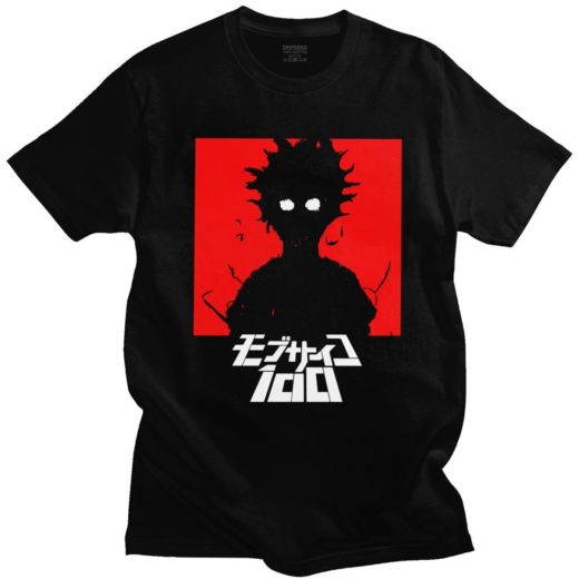 Футболка чорна PrintBro Аніме Mob Psycho 100