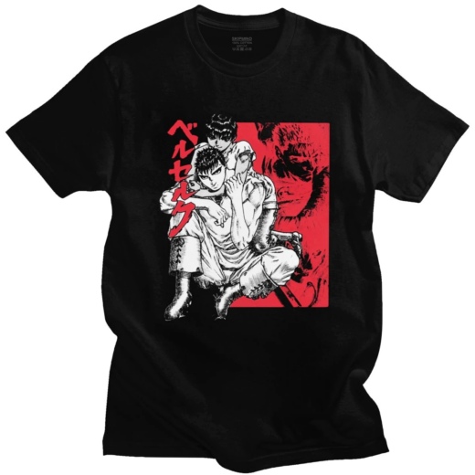 Футболка чорна PrintBro Аніме Preshrunk