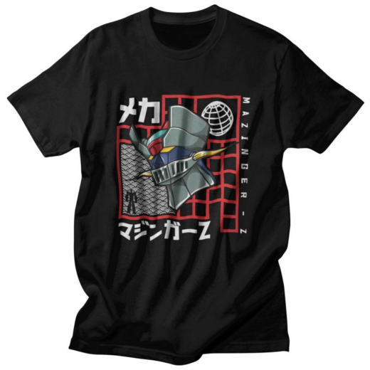 Футболка чорна PrintBro Аніме Mazinger Z Head