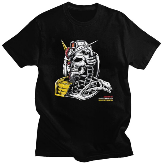 Футболка чорна PrintBro Аніме Gundam Rx 78