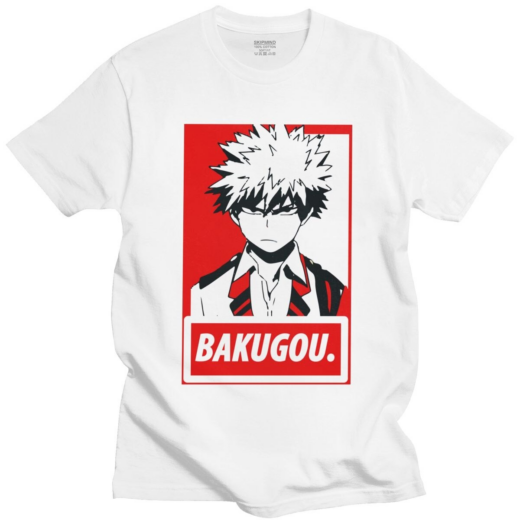 Футболка біла PrintBro Аніме Katsuki Bakugo