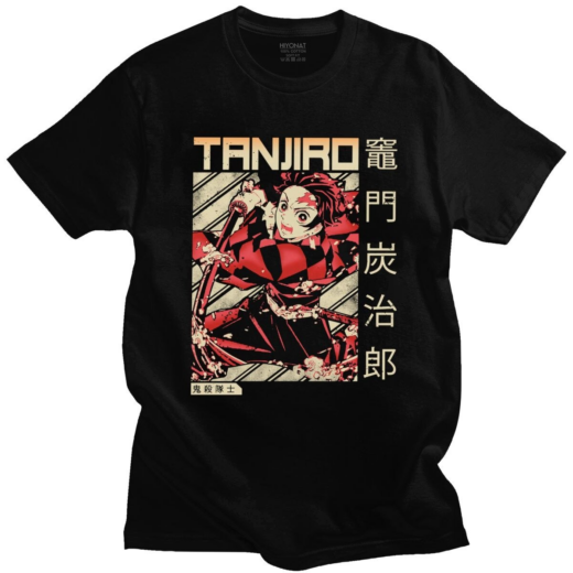 Футболка чорна PrintBro Аніме Tanjiro