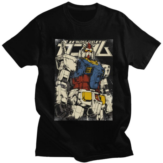 Футболка чорна PrintBro Аніме RX 78 Gundam