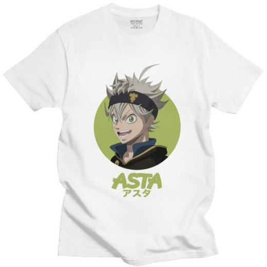 Футболка біла PrintBro Аніме Аста, Fan Tee