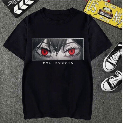 Футболка чорна PrintBro Аніме. Anime vol. 48