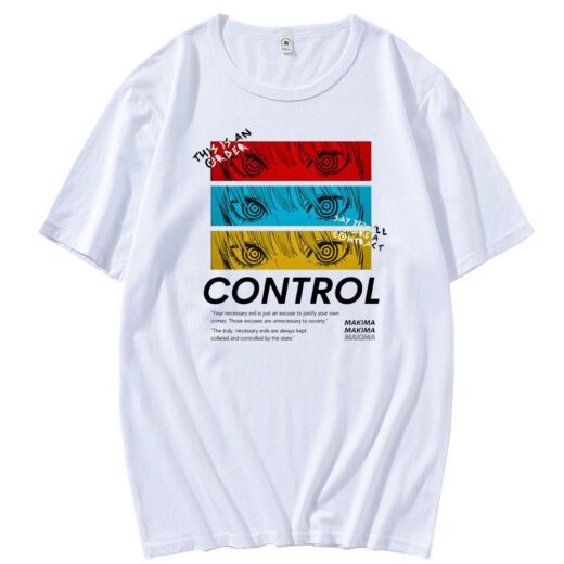 Футболка біла PrintBro Аніме. Anime vol. 62 Control MAKIMA