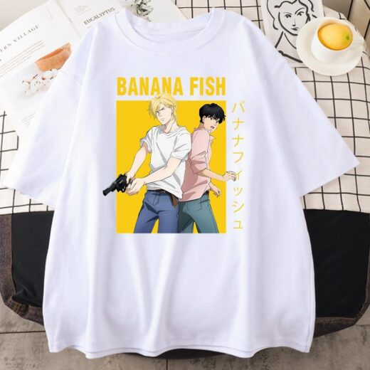 Футболка біла PrintBro Аніме. Anime vol. 63 Banana Fish