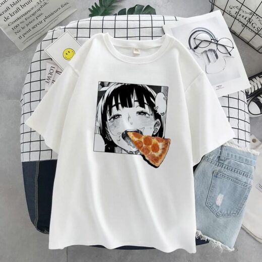 Футболка біла PrintBro Аніме. Anime vol. 75 pizza