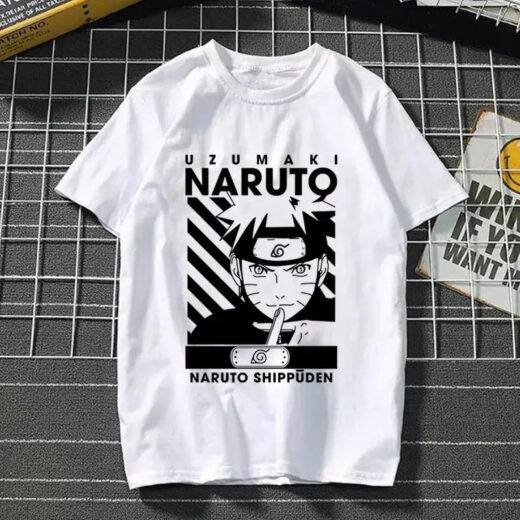 Футболка біла PrintBro аніме Наруто uzumaki