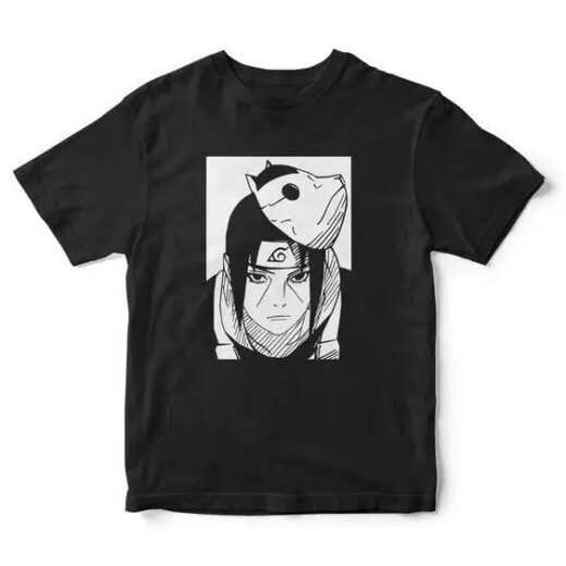 Футболка чорна PrintBro аніме Наруто mask