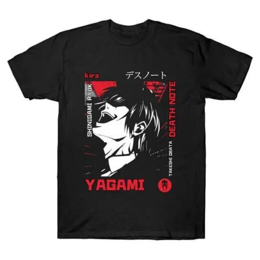 Футболка черная PrintBro аниме Кіра Ягамі