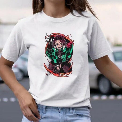 Футболка біла PrintBro аніме «Tanjirou Kamado»
