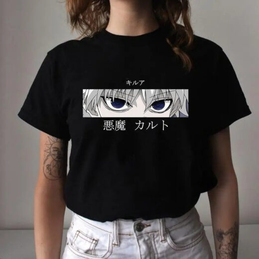 Футболка черная PrintBro аниме Мисливець х Мисливець