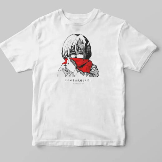 Футболка белая PrintBro аниме Мікаса