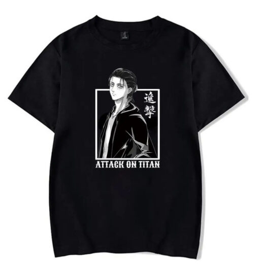 Футболка чорна PrintBro аніме attack on titan