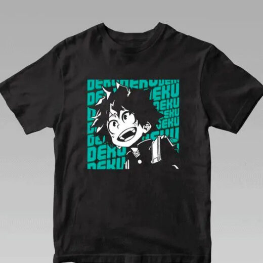 Футболка чорна PrintBro аніме Deku